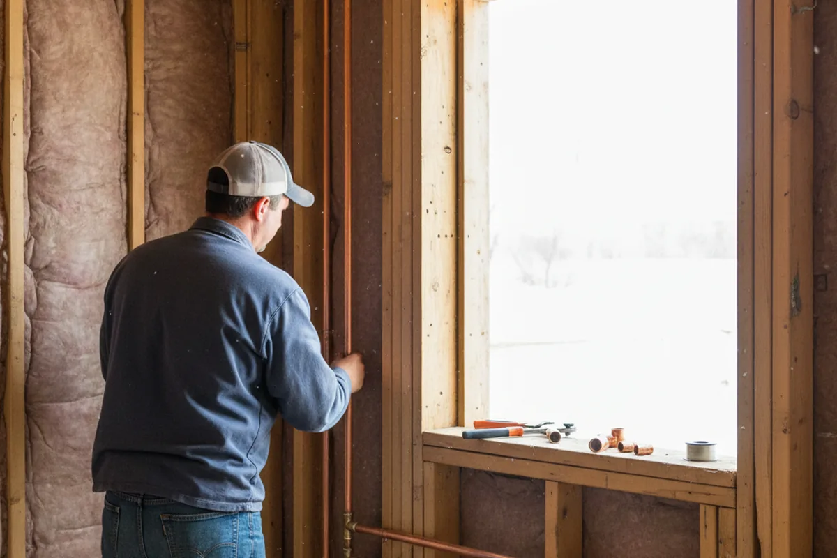 Licensed plumber running new copper supply lines in a Little River home
